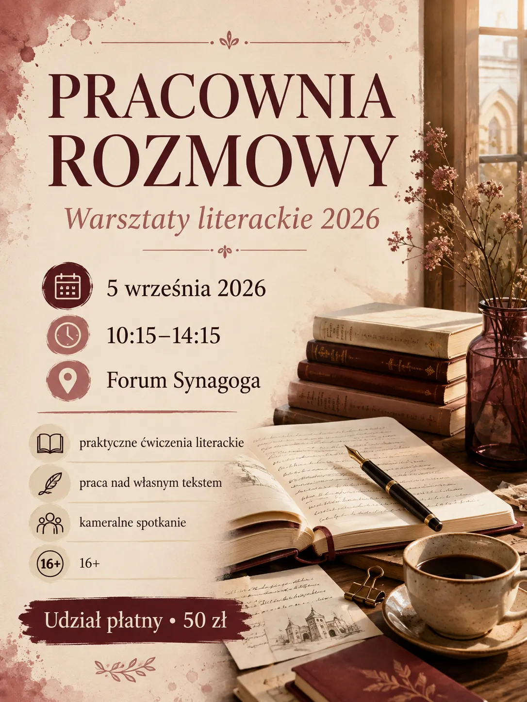 PRACOWNIA ROZMOWY | Warsztaty literackie 2026